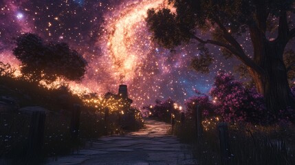 galaxy sky, starry night, cosmic view, nebula, distant stars, celestial beauty, deep space