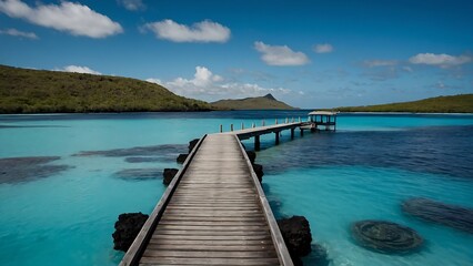 Obraz premium The blue lagoon's jetty