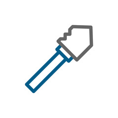 Shovel icon for construction, gardening, and agriculture. Concept of work, tool, and equipment.