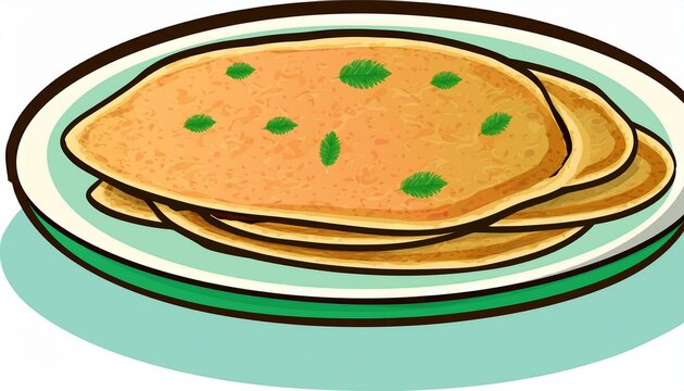 Kerala parotta, popularly known as paratha or porotta. Generated image