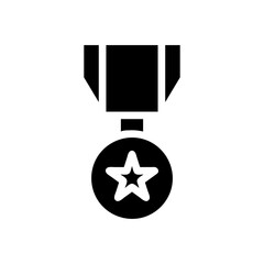 Military medal with star. Concept of honor, achievement, and bravery.