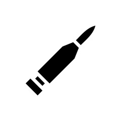 Rifle bullet icon isolated on white background. Concept of military, war, and danger.