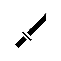 Silhouette of a Tanto Knife. Concept of martial arts, defense, and weaponry.
