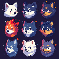 Kawaii Inspired Husky Faces Design Collection