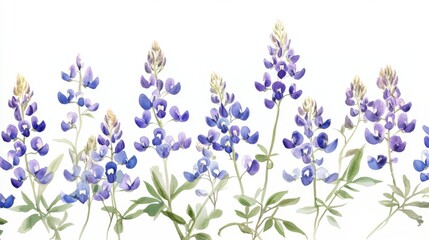 Fototapeta premium Watercolor Painting of Vibrant Purple Flowers