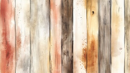 Rustic Watercolor Wood Panel Background Design