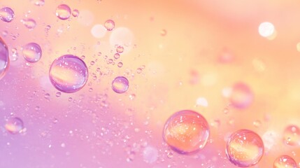 Abstract pastel background with water droplets and bokeh.