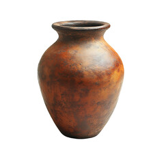 Rustic Brown Clay Pot Transparent Background.