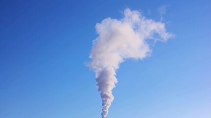 Industrial Emissions Against a Clear Blue Sky