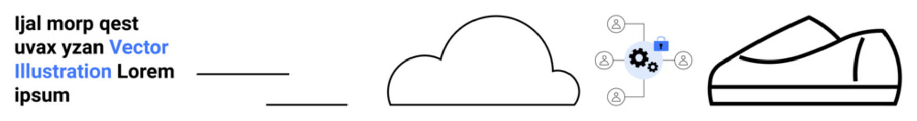 Cloud, shoe, laptop, connectivity. Themes Ideal for technology, wearable tech, cloud computing, data integration, intelligent systems, IoT devices, tech advancements. Landing page