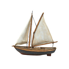 Obraz premium Classic sailboat model isolated Transparent Background.