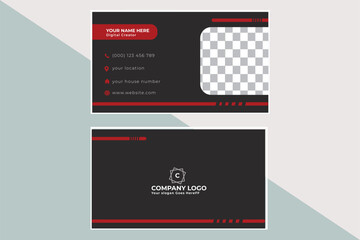 Modern and simple business card design Modern presentation card with company logo Vector business card template Visiting card for business and personal use Vector illustration design