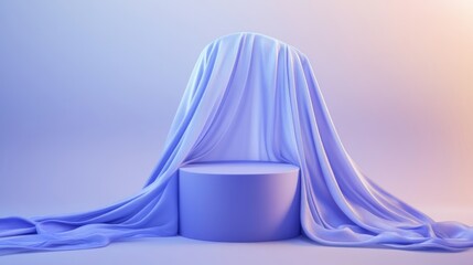 Elegant Lavender Product Display with Draped Fabric