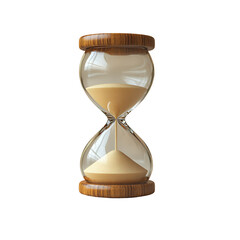 Hourglass sand timer wood base Transparent Background.