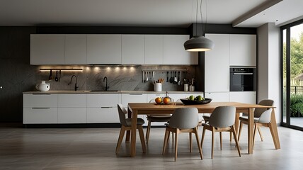 elegant contemporary kitchen room interior .3drender