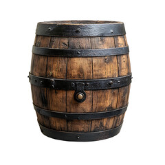 Obraz premium Old Wooden Barrel Vintage Texture Transparent Background.