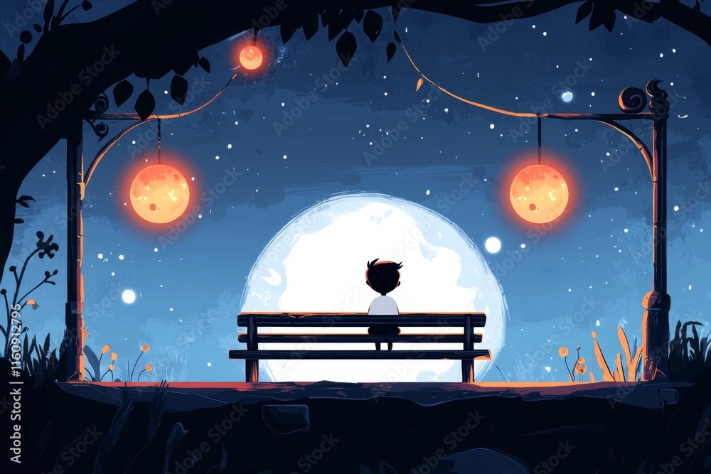 Poster a pixel art depiction of a tiny character traveling across floating platforms in a surreal, dreamlik