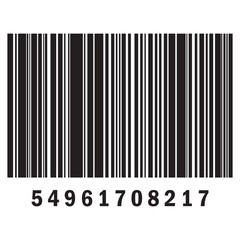 Scanning barcode icon. Barcode vector icon with numbers. Flat style bar code vector on white background.