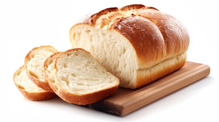 Naklejka premium a loaf of bread sitting on top of a cutting board
