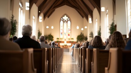 Fototapeta premium a church filled with people