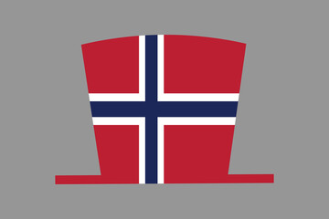 Obraz premium Norway hat with flag, Norway flag vector graphic, Norway country flag is a symbol of freedom, National Norway flag, vector illustration 