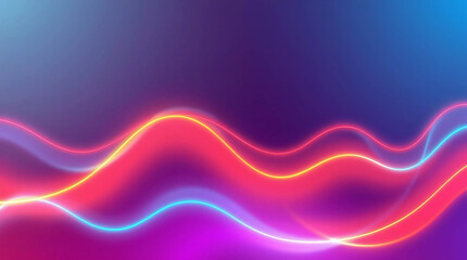 Fototapeta premium Dynamic Neon Gradient Light Wave Design