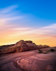 view from Arches National Park Delicate Arch in Moab Utah USA