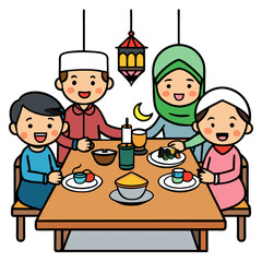 parent and children ramadan eid mubarak