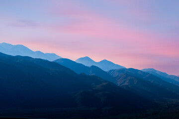 Scenic view from road  trip of  mountains