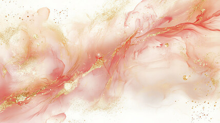 Obraz premium Elegant pink and gold abstract design with fluid textures and sparkles