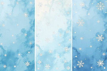 christmas patterns featuring snowy watercolors soothing blue background create serene winter