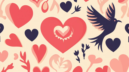 Valentine-Themed Icon Set – Hearts, Roses, Wine, Flowers, and Sweets
