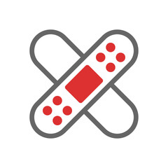 Adhesive bandage icon. Concept of first aid, healthcare, and medical treatment.