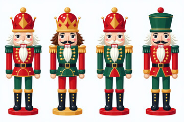 colorful christmas nutcrackers come various styles including traditional woodcut illustrations cartoon graphics decorative clip art © Galeno