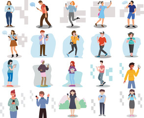 set of everyone's activity is holding a cellphone in their hand