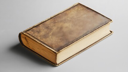 Antique Book With Aged Leather Binding And Gilt Edges