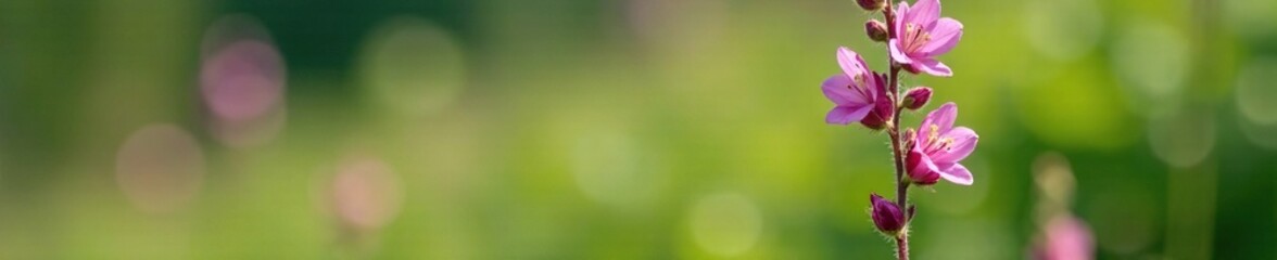 Fototapeta premium delicate pink flowers on a slender alpine willowherb stem, willowherb, alpine, wildflowers