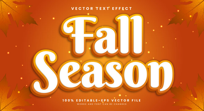 Fall Season 3d editable text effect Template suitable for autumn Season