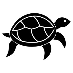 Turtle minimalist simple vector art illustration