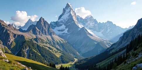 Towering granite peaks forming the backbone of the Andes, nature, mountains