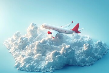 Airplane Soaring Above a Cloud Formation