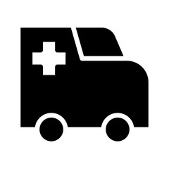 Ambulance icon with cross. Concept of emergency, medical care, and healthcare.