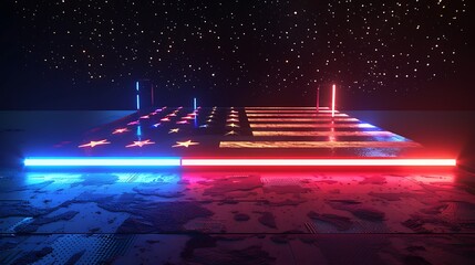 4th july usa -independence day with American flag party background