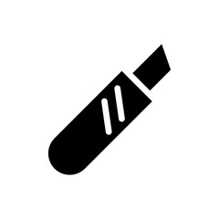 Stationery knife icon. Concept of cutting, crafting, and precision.