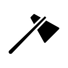 Axe silhouette icon. Concept of carpentry, lumberjack, and woodwork.