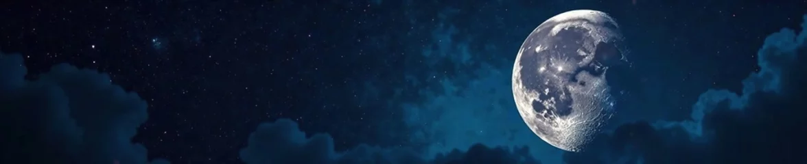 The big telescope reveals a hidden crater on the waning gibbous Moons surface, night sky, moon