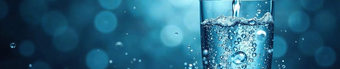 Stream of water with bubbles in a glass shower, hygiene, steam