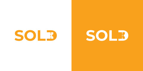 Simple Wordmark Sold Ticket Logo Design Template.