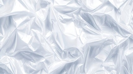 seamless white plastic wrap texture with realistic crumpled effect, transparent polyethylene surface pattern for packaging design