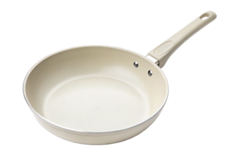 Cream Ceramic Frying Pan, Kitchen Cookware, NonStick Surface, Durable Handle, Elegant Design, Easy C